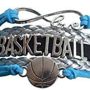 Girls Basketball Bracelet - Blue, Black & Silver
